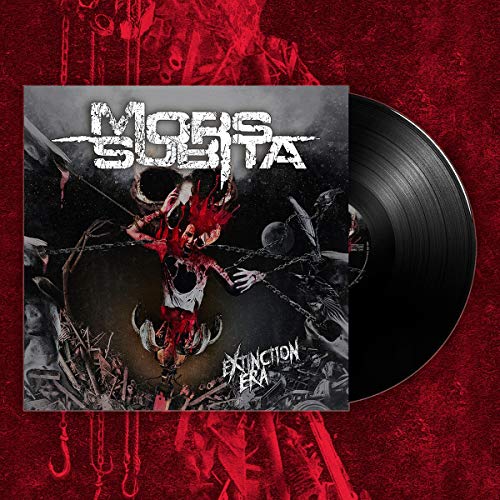 Vinyl record with dark, graphic album art depicting a distorted figure.