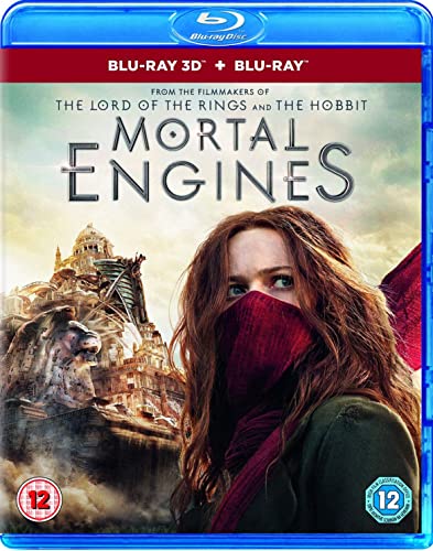 Mortal Engines" Blu-ray cover featuring a woman and a moving city.