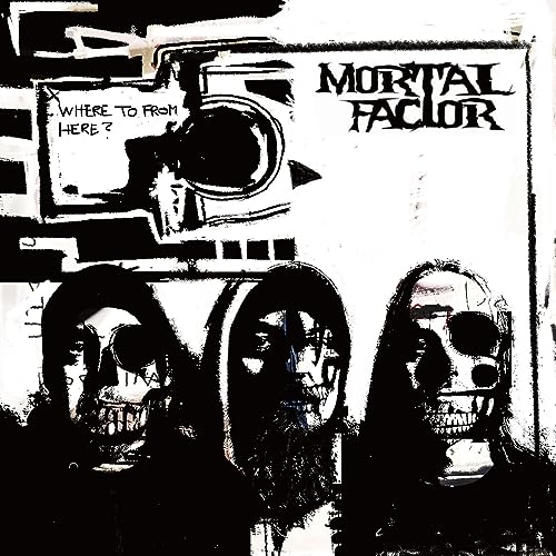 Black and white album art featuring three hooded figures with distorted, skull-like faces.