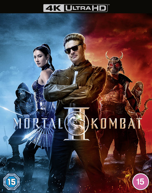 Mortal Kombat II Blu-ray cover featuring characters in action poses.