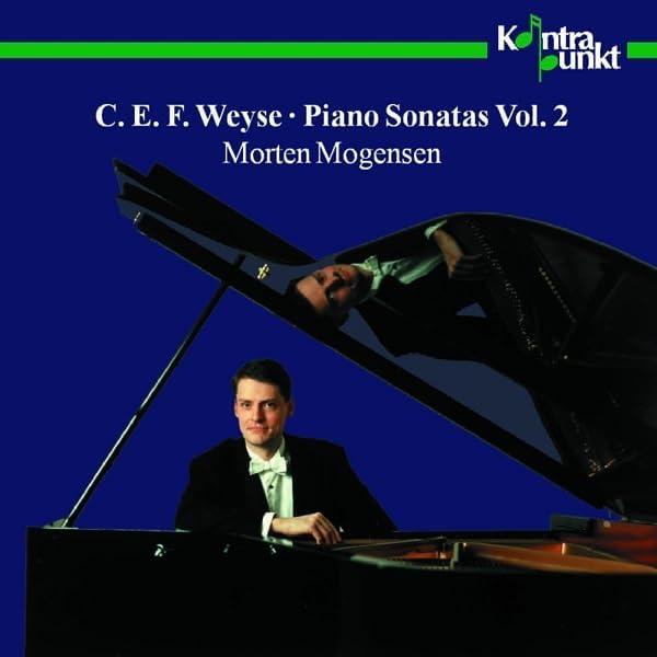 CD cover: pianist Morten Mogensen with a grand piano reflection.