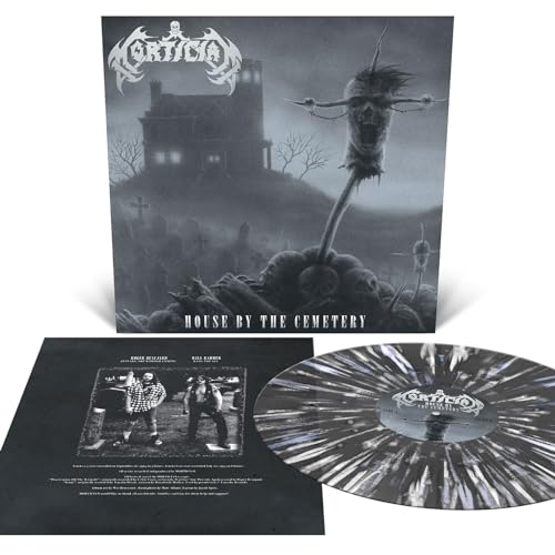 Mortician album "House By The Cemetery" vinyl record with spooky cover art.