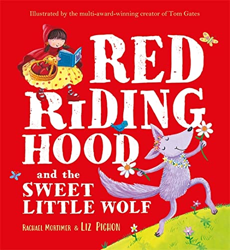 Red Riding Hood and a smiling wolf on a red and green cover.