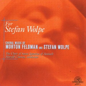 Orange CD cover with white text, featuring "For Stefan Wolpe" and composer names.