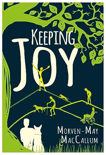 Book cover: "Keeping Joy" with a silhouetted tree and figures.