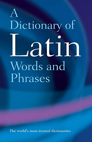 Book cover titled A Dictionary of Latin Words and Phrases against a blue background.