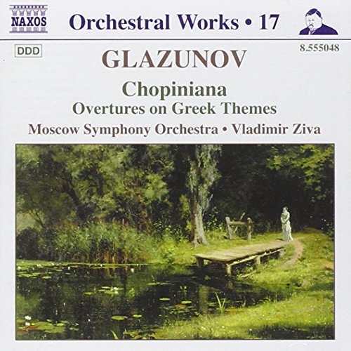 A serene forest pond scene on a classical music CD cover with text overlay.