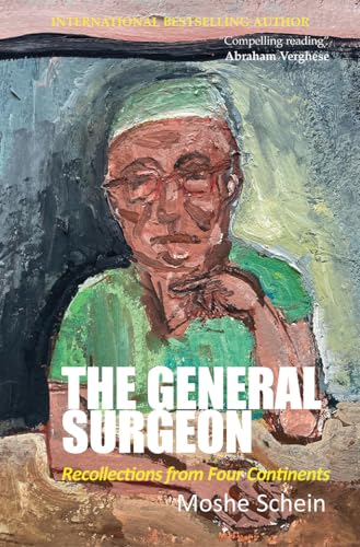 Painted portrait of a surgeon in scrubs, book cover for “The General Surgeon.”