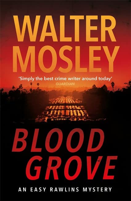 Book cover for "Blood Grove" by Walter Mosley, featuring a shadowy street.