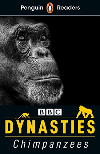 Book cover featuring a close-up of a chimpanzee’s face and title “Dynasties.”