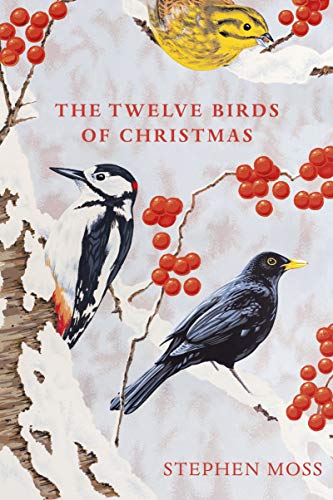Book cover featuring illustrations of three winter birds and red berries.