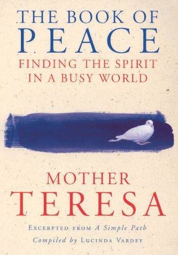 Book cover: “The Book of Peace” by Mother Teresa, with a dove.