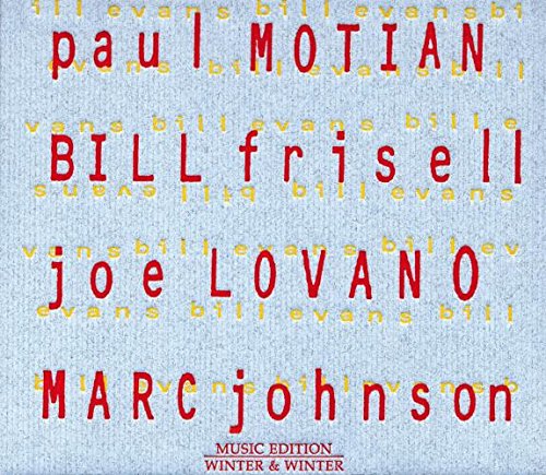 CD cover for Paul Motian’s tribute to Bill Evans, with red text.