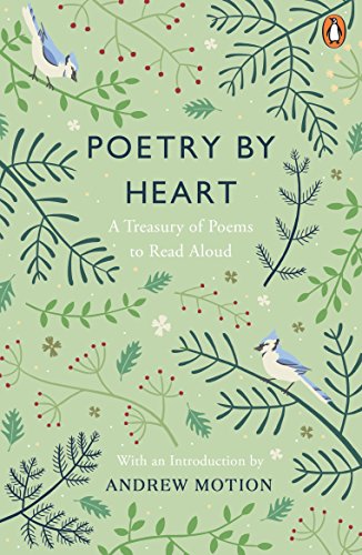 The image depicts a green book cover with floral designs and birds. Alt text: Green book cover with leaves, flowers, and blue birds.