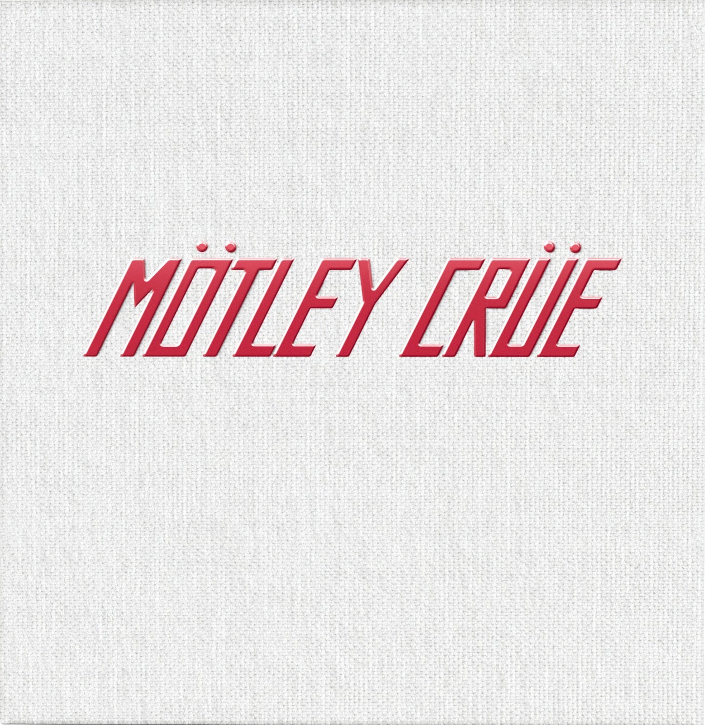 Mötley Crüe" logo in red text on a textured white background.