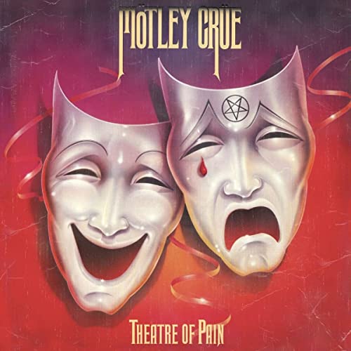 Vinyl cover art featuring a smiling mask and a crying mask on red background.