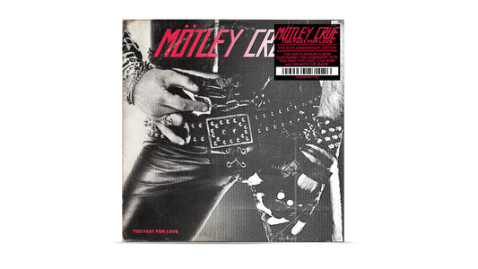 Mötley Crüe “Too Fast For Love” CD cover with leather and chains.