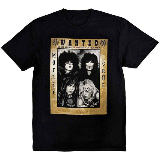 Black unisex t-shirt featuring a Motley Crue graphic with a buffalo design.