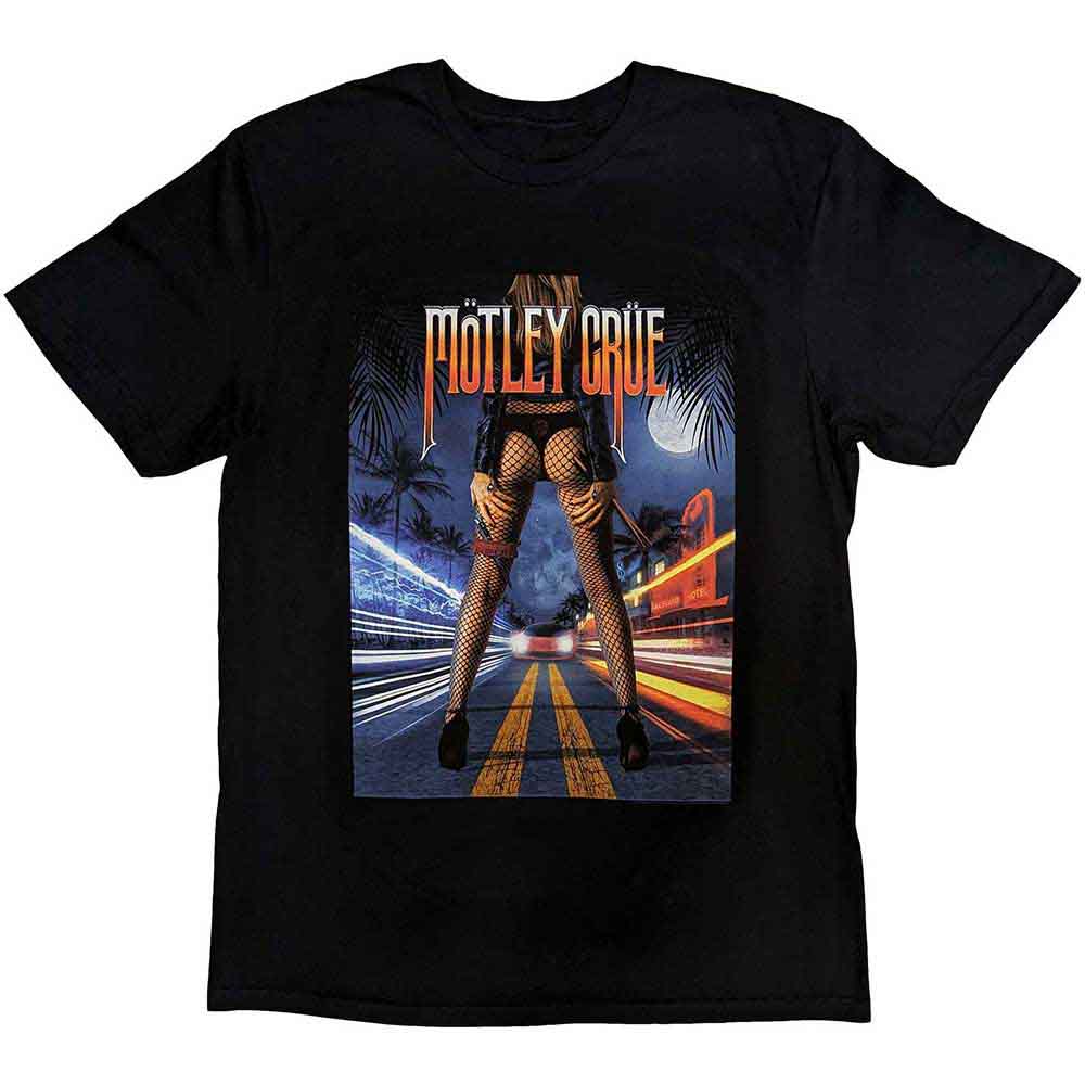 Black t-shirt with Motley Crue “Miami” graphic, size XX-Large.