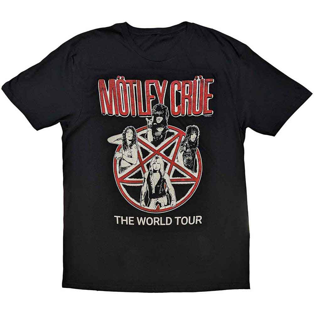 Motley Crue vintage tour t-shirt, medium size, faded graphic design.