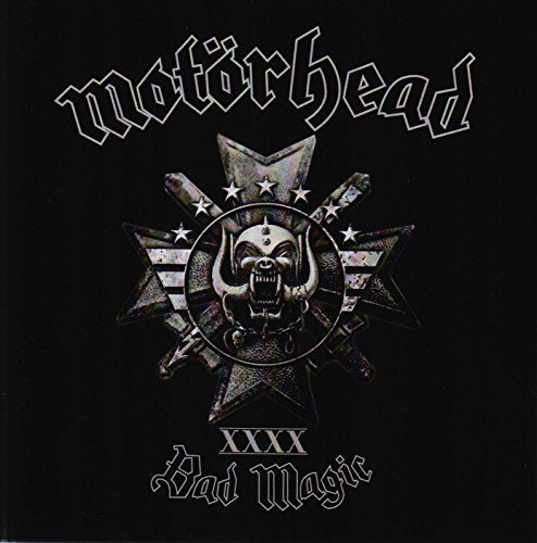 Motorhead “Bad Magic” CD cover: skull and crossbones with starburst design.