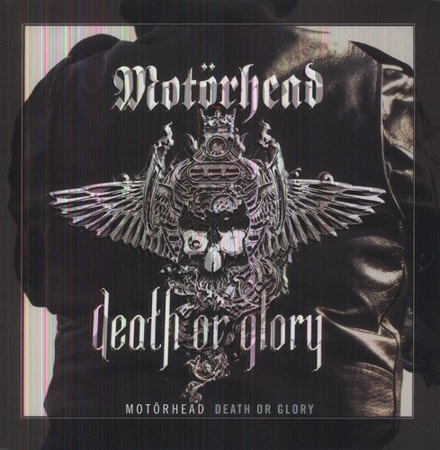 Motorhead Death or Glory album cover featuring a winged skull logo on a leather jacket.