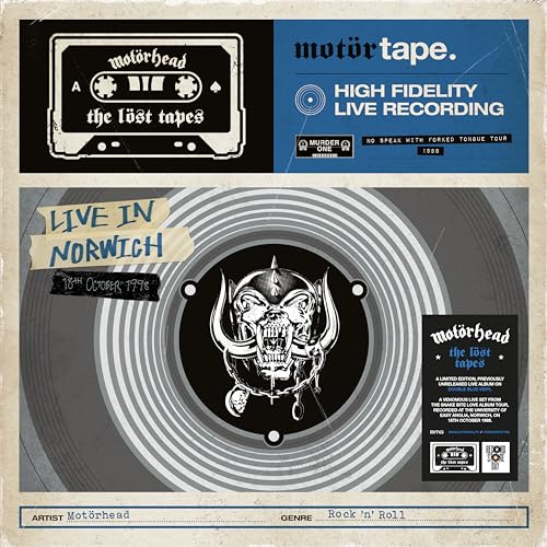 Motorhead "Lost Tapes 2" vinyl record cover with cassette tape and warpig logo.