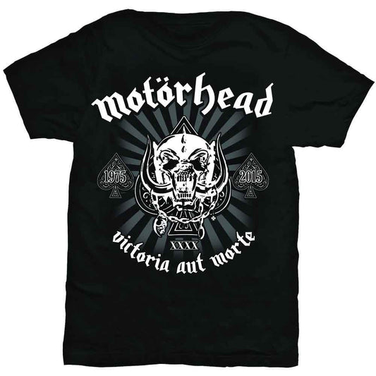 Black Motorhead t-shirt with skull and band logo graphic.