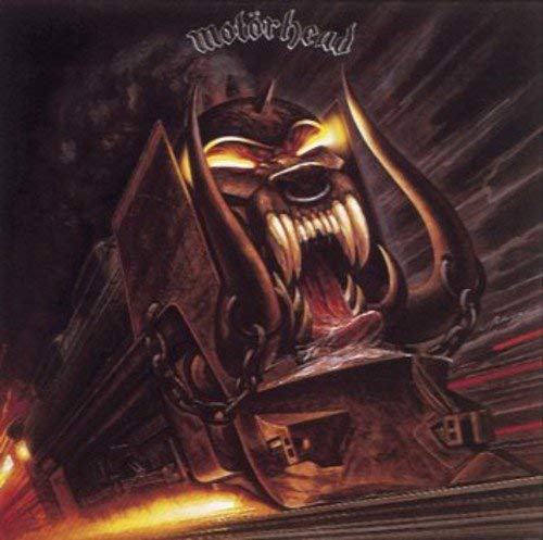 "Album cover art featuring a monstrous, metal creature with glowing eyes and sharp teeth."