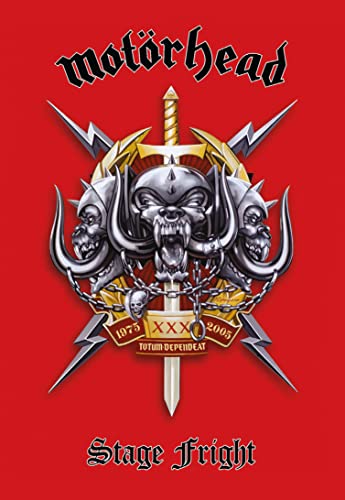 Motörhead "Stage Fright" CD cover with a skull, swords, and band logo.