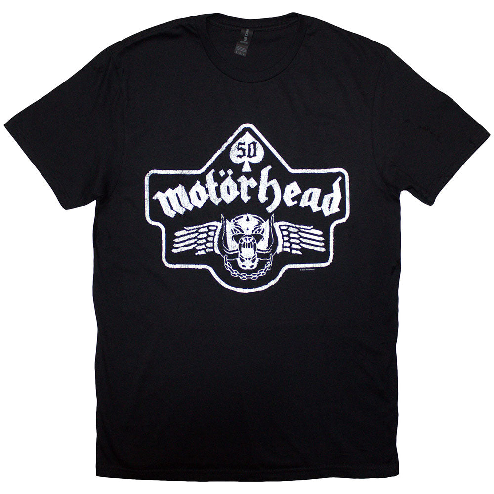 White t-shirt with Motorhead’s Ace of Spades wings emblem, size X-Large.
