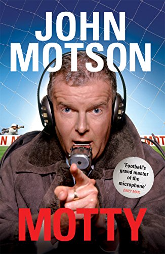 John Motson, football commentator, wearing headphones and speaking into a microphone.