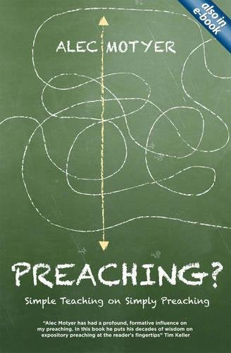 Green book cover with white chalk-style drawing and title "Preaching?".