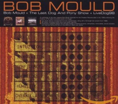 Bob Mould CD cover: abstract brown and orange grid with white text.
