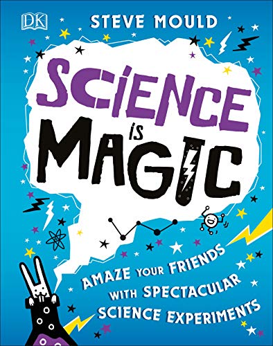 Book cover with bold text "Science is Magic" and science-themed illustrations.