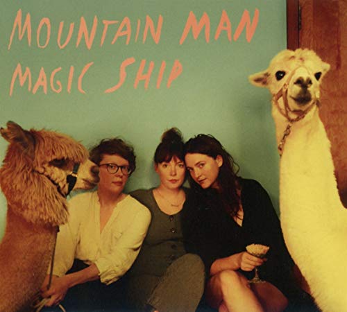 CD cover: three people with alpacas, teal background.