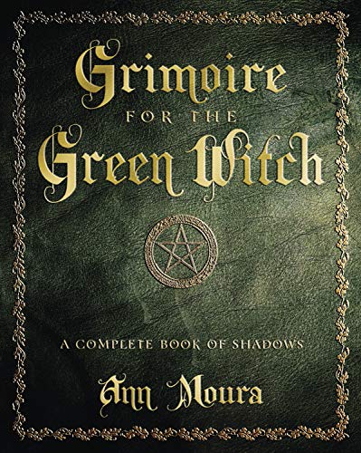 Book cover with gold text on a dark green textured background and pentacle symbol.