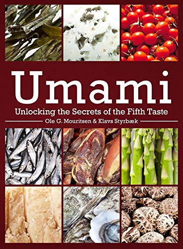 Book cover featuring images of foods rich in umami flavor.