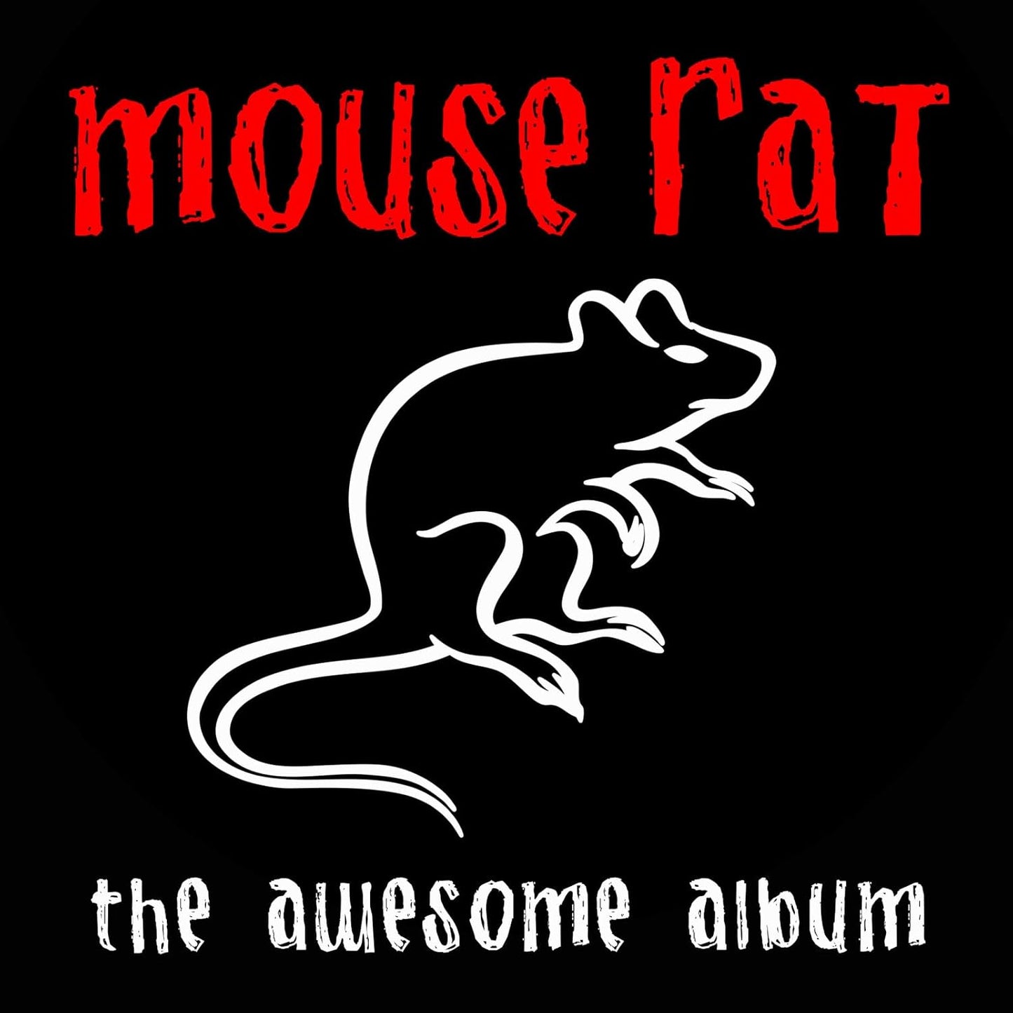 Black album cover with white “Mouse Rat” text and a rat illustration.