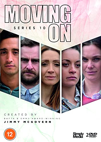DVD cover for Moving On Series 10 featuring five character portraits and Jimmy McGovern credit.