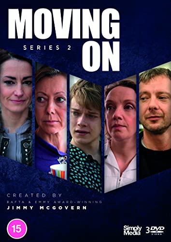 DVD cover for Moving On Series 2 featuring five character portraits against blue background.