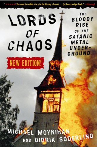 Book cover: "Lords of Chaos" with a burning church image.