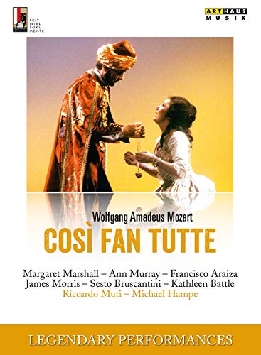 DVD cover for Mozart’s Così Fan Tutte opera, featuring two performers.