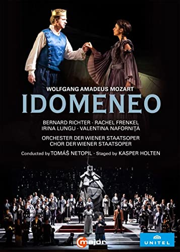 DVD cover for Mozart’s *Idomeneo* opera featuring performers and orchestra.