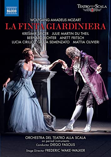 DVD cover for Mozart’s opera *La Finta Giardiniera*, featuring performers in costume.