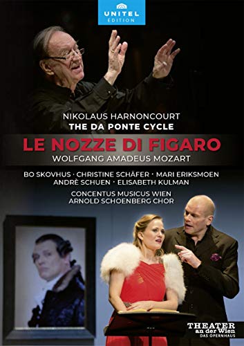 DVD cover for Mozart’s *Le Nozze Di Figaro* featuring conductor Harnoncourt.