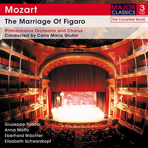 CD cover for Mozart’s “The Marriage of Figaro” featuring a theater interior.