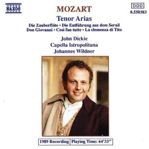 CD cover for Mozart’s Tenor Arias featuring tenor John Dickie.