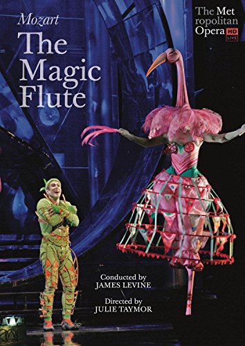 DVD cover for Mozart’s *The Magic Flute* opera, featuring performers in costume.