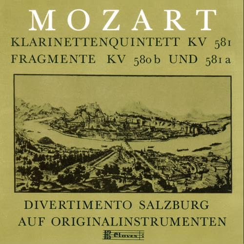 CD cover for Mozart’s Clarinet Quintet, featuring a landscape illustration.